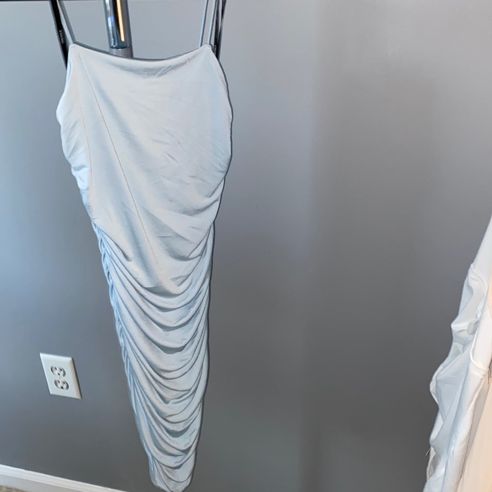 Baby blue Ruched Mini Dress